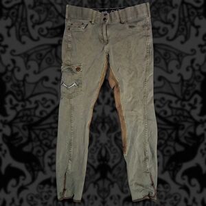 Goode Rider 32L Breeches - Olive Green & Brown